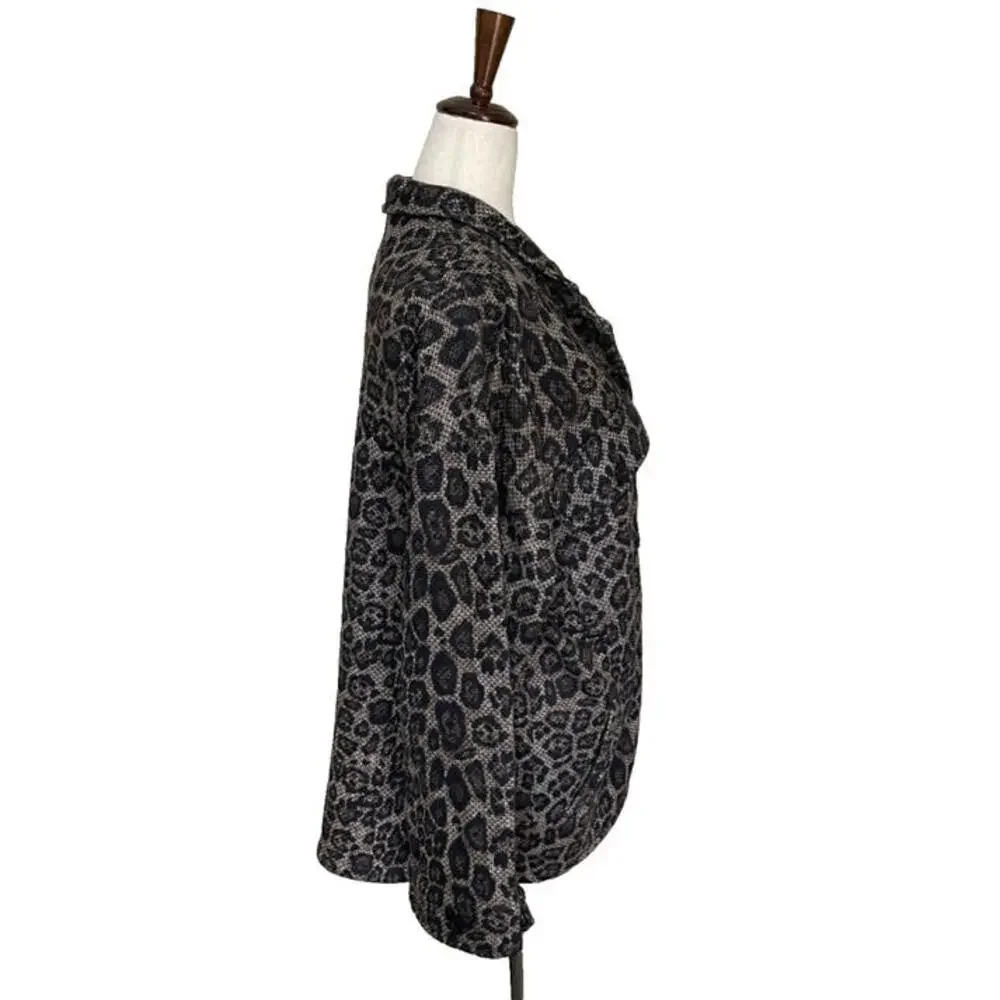 Liverpool Los Angeles Knit Shacket Blazer Jacket Brown Leopard Print Womens M - Picture 6 of 9